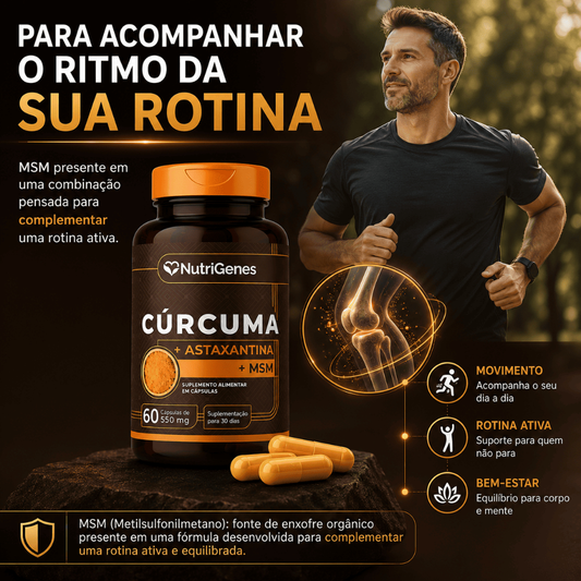 Curcuma + Astaxantina + MSM - 60 Capsulas