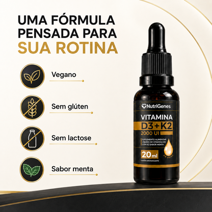 Vitamina D3 + K2 2000 UI em Gotas - Kit com 2 Unidades 20ml