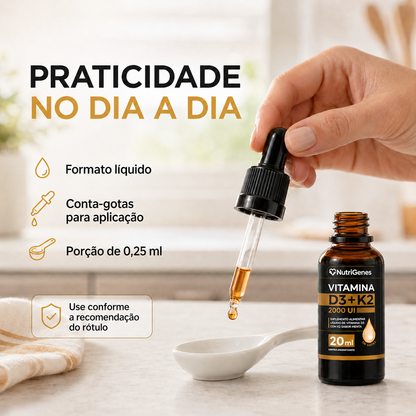 Vitamina D3 + K2 2000 UI em Gotas - Kit com 2 Unidades 20ml
