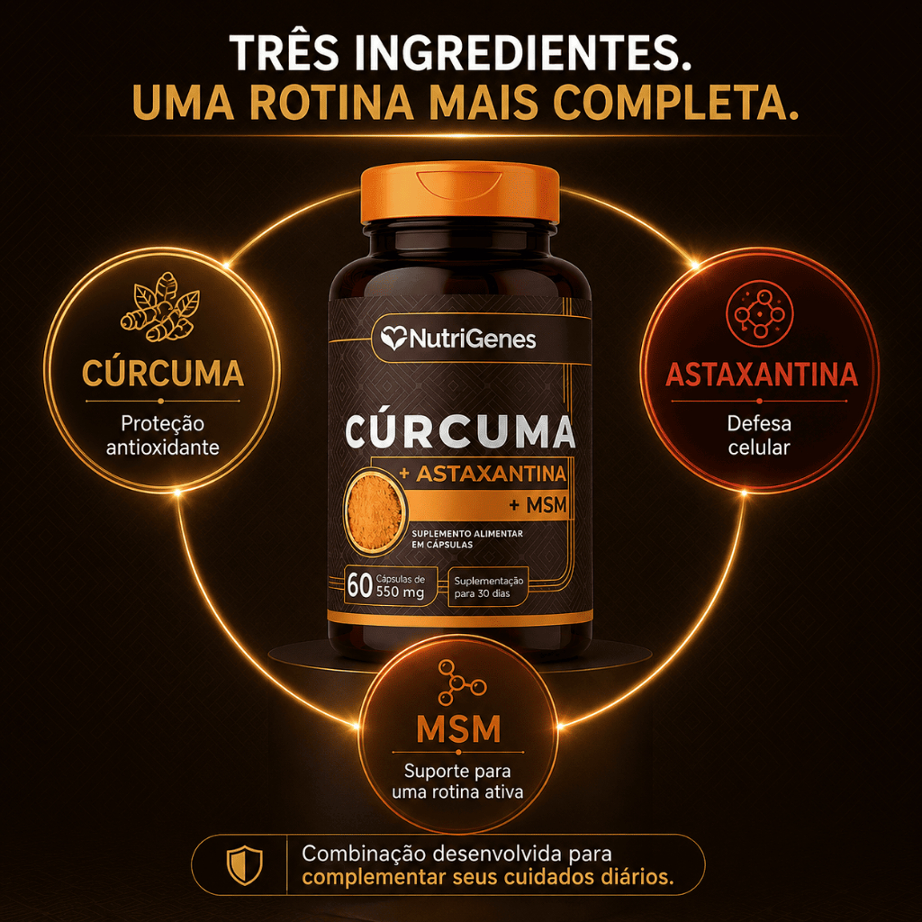 Curcuma + Astaxantina + MSM - 60 Capsulas