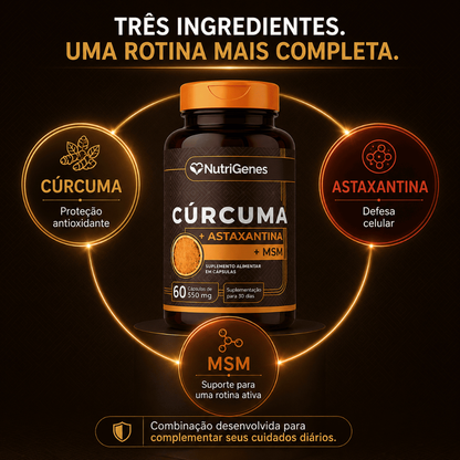 Curcuma + Astaxantina + MSM - 60 Capsulas