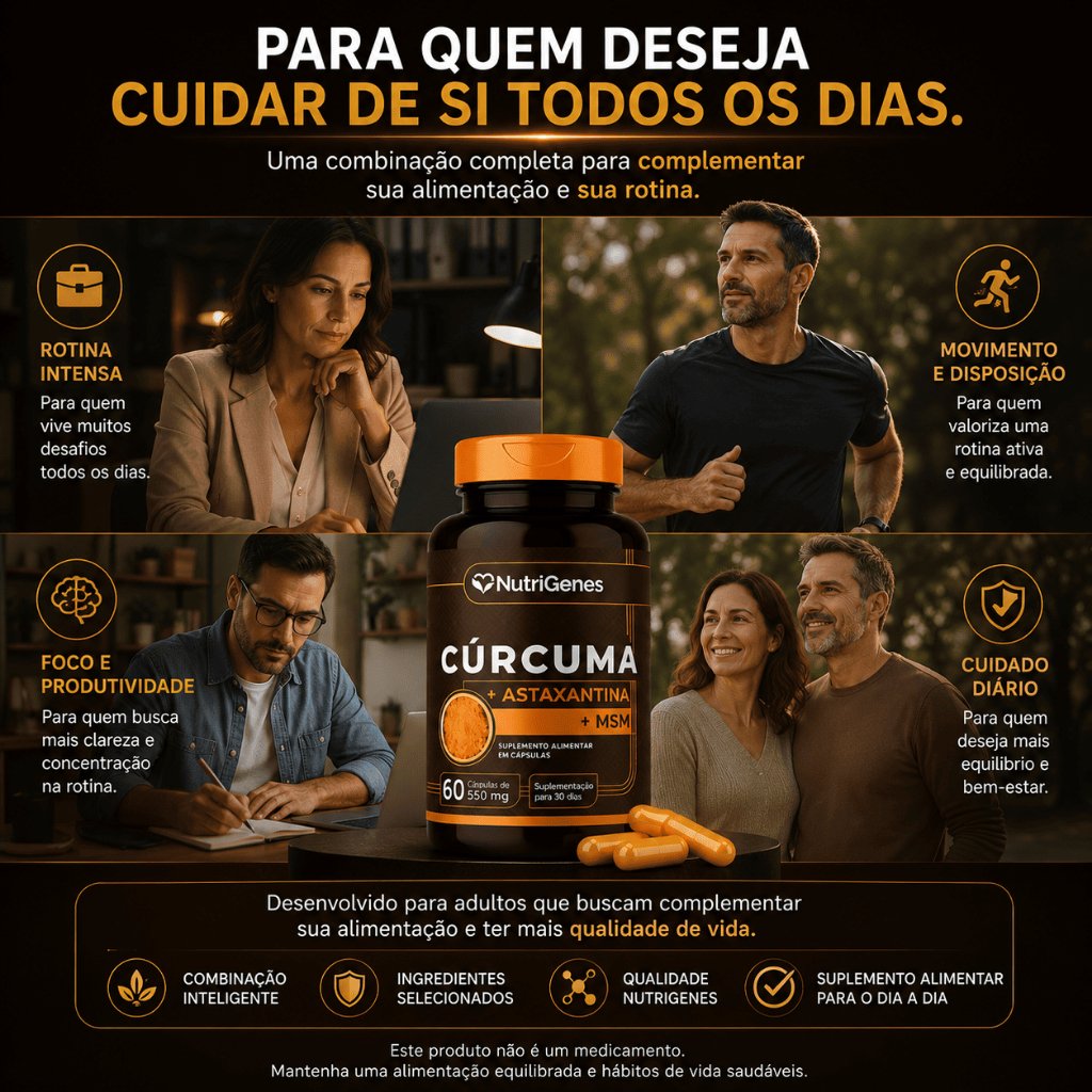 Curcuma + Astaxantina + MSM - 60 Capsulas