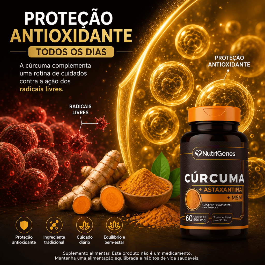 Curcuma + Astaxantina + MSM - 60 Capsulas