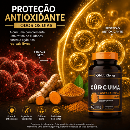 Curcuma + Astaxantina + MSM - 60 Capsulas
