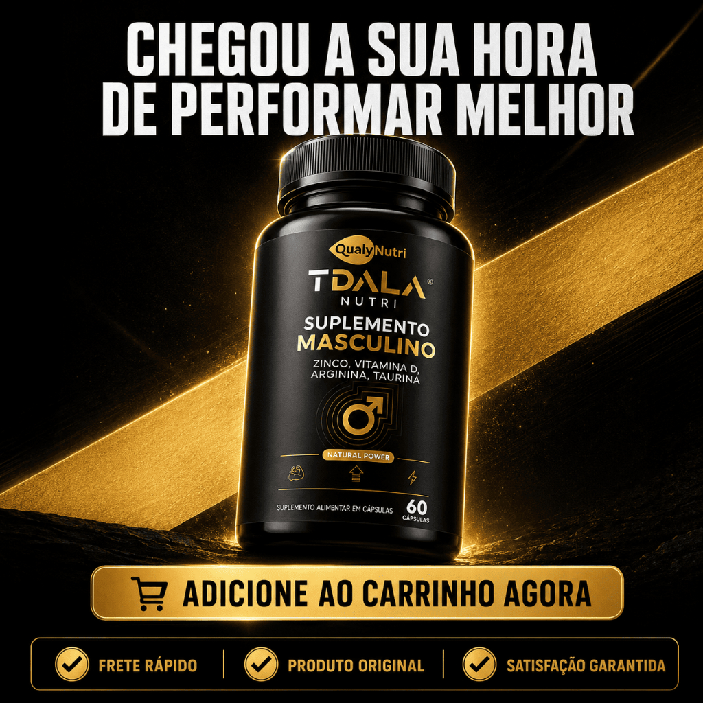 Suplemento Masculino Zinco D3 Arginina Taurina – 60 Cápsulas