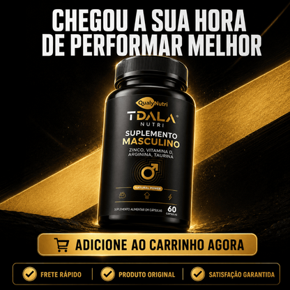 Suplemento Masculino Zinco D3 Arginina Taurina – 60 Cápsulas
