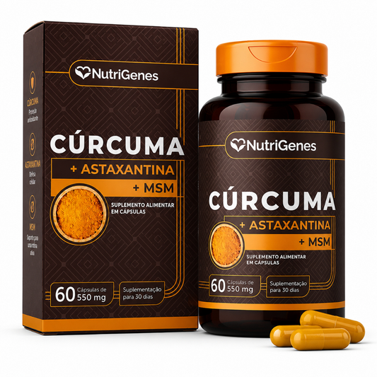 Curcuma + Astaxantina + MSM - 60 Capsulas