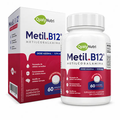 Metil B12 Mastigável QualyNutri – 60 Comprimidos | Frutas Vermelhas