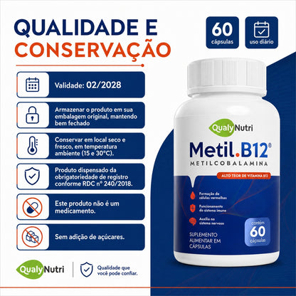 Metil B12 QualyNutri 994 mcg – 60 Cápsulas