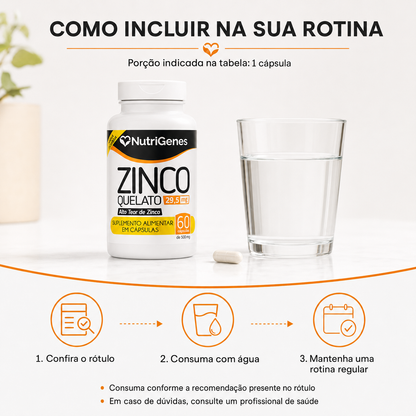 Zinco Quelato 29,5 mg - 60 Capsulas