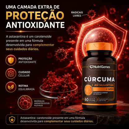 Curcuma + Astaxantina + MSM - 60 Capsulas