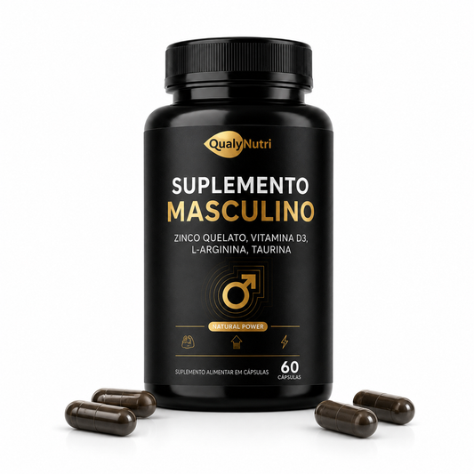 Suplemento Masculino Zinco D3 Arginina Taurina – 60 Cápsulas